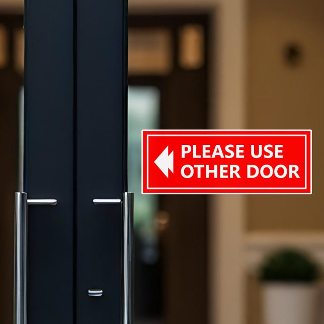 Sticker Veuillez Utiliser Un Autre Signe De Porte Avec Flè (Créateur téléchargé)