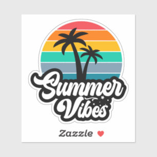 Sticker Vibes d'été avec design de palmiers