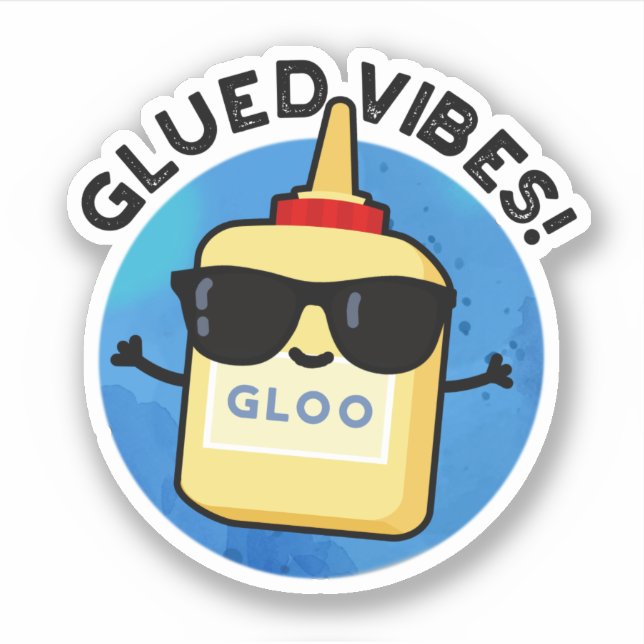 Sticker Vibes Gluées Funny Glue Pun (Devant)