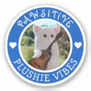 Sticker Vibes Plushie bleu Cute Kawaii