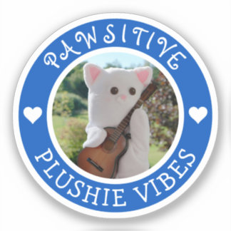 Sticker Vibes Plushie bleu Cute Kawaii