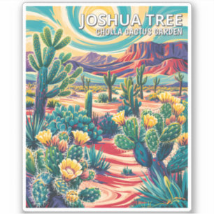 Sticker Vibrant cactus et plantes colorés du désert de Jos