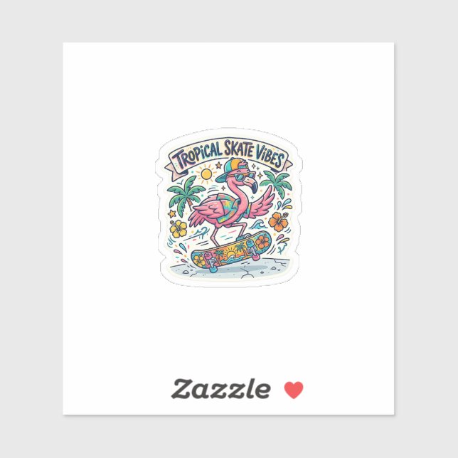 Sticker Vibrant Pink Summer Skater Decal (Feuille)