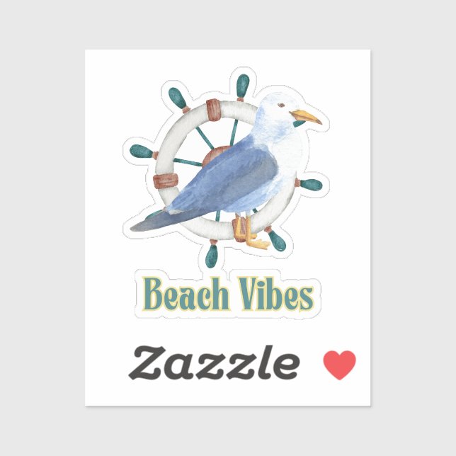 Sticker vibrations de la plage (Feuille)