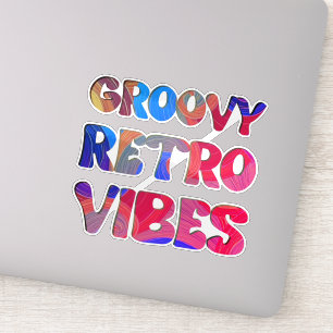 Sticker Vibrations Rétro Groovy Chic Hippie Coloré Cool