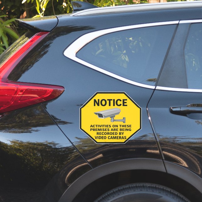 Sticker Video Surveillance Notice Sign (Coté voiture)