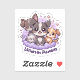 Sticker Vie Pawers Vinyl mignonne Puppy Pack Décalage