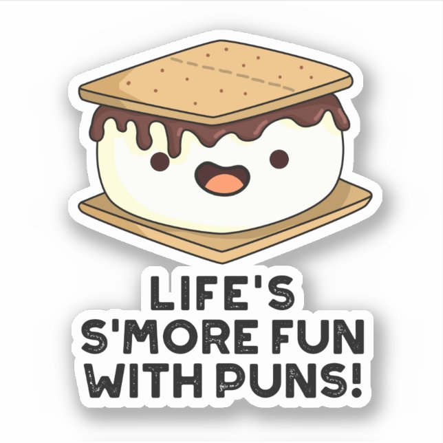 Sticker Vie Plus Amusante Avec Puns Drôle Pun De Nourritur (Devant)