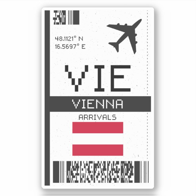 Sticker VIE Vienna Boarding Pass - Autriche Travel (Devant)
