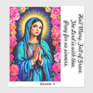 Sticker Vierge Marie avec prière Fenêtre multi-tailles