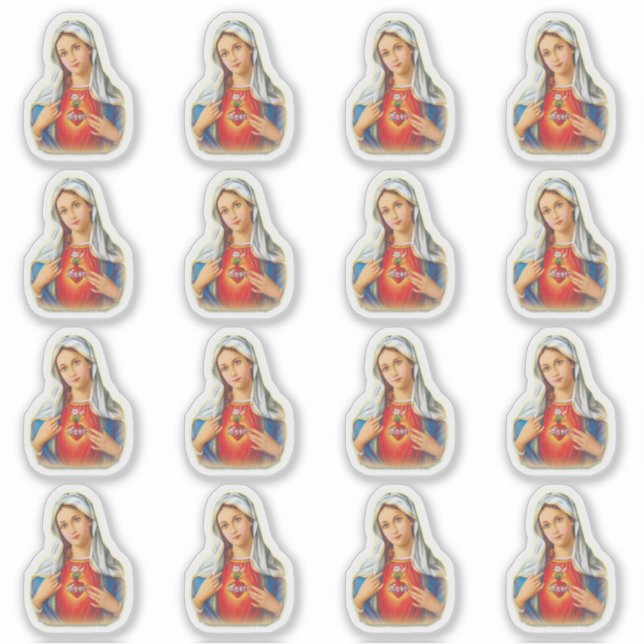 Sticker Vierge Marie Catholique Vintage Vinyl (Devant)