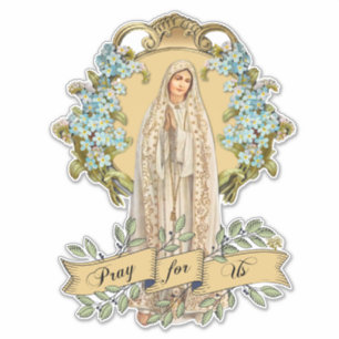 Sticker Vierge Marie Dame de Fatima Prière Rosaire