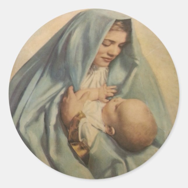 Sticker Vierge Marie et Bébé Jésus (Devant)