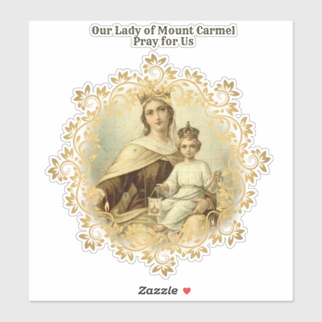 Sticker Vierge Marie Mont Carmel Jésus Vinyl Religieux (Feuille)