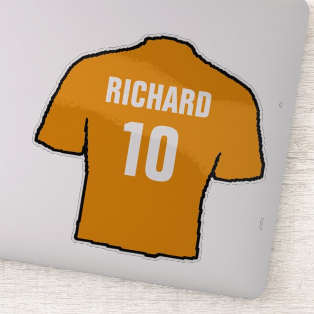 Sticker Vieux maillot de football en or sur une (Détail)