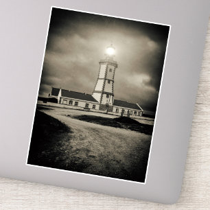 Sticker Vieux phare par une nuit de tempête
