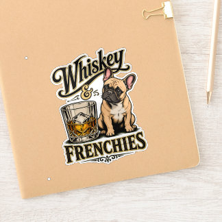 Sticker Vieux Whisky et Frenchies Bouledogue Français