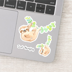 Sticker Vignes de jungle de paresse accrochant juste