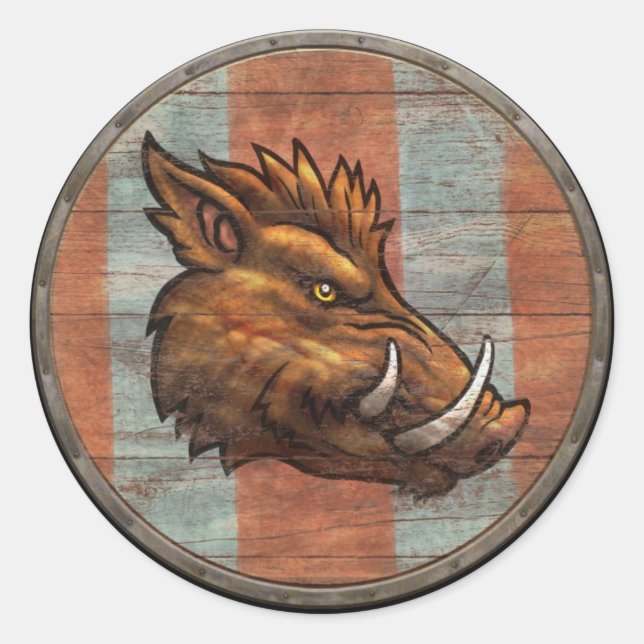 Sticker Viking Shield - Boar (Devant)