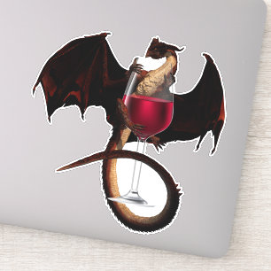 Sticker Vin Dragon Rouge amoureux
