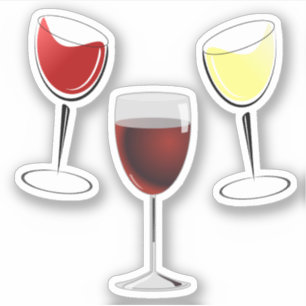 Sticker Vin rouge et vin blanc