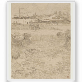 Sticker Vincent van Gogh - Arles Vue depuis les Wheatfield
