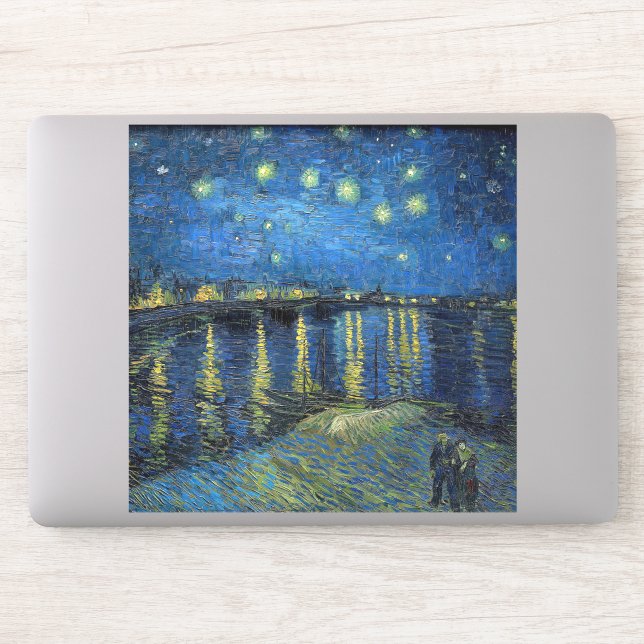 Sticker Vincent van Gogh - Nuit étoilée sur le Rhône (Ordinateur)