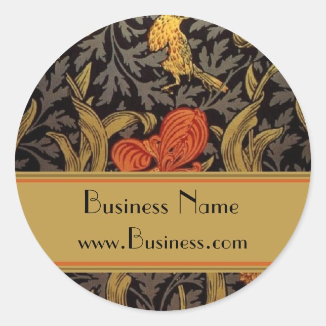 Sticker Vintag Print William Morris Black 2 (Vorderseite)