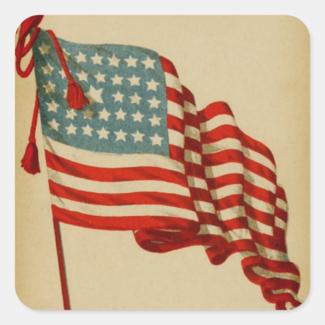 Sticker vintage American Flag (Devant)