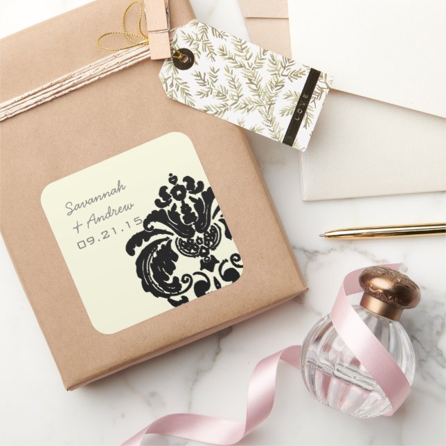 Sticker vintage Black Mariage damassé (Cadeaux)