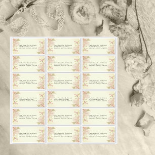Sticker Vintage Blush Pink Floral Mariage Adresse d'invité