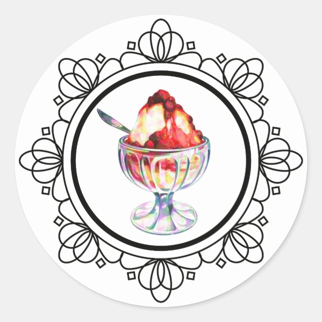 sticker vintage crème glacée soleil (Devant)