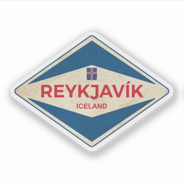 Sticker Vintage de Rekjavik (Devant)