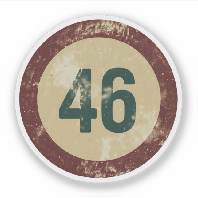 Sticker Vintage Distressed Number 46 (Devant)