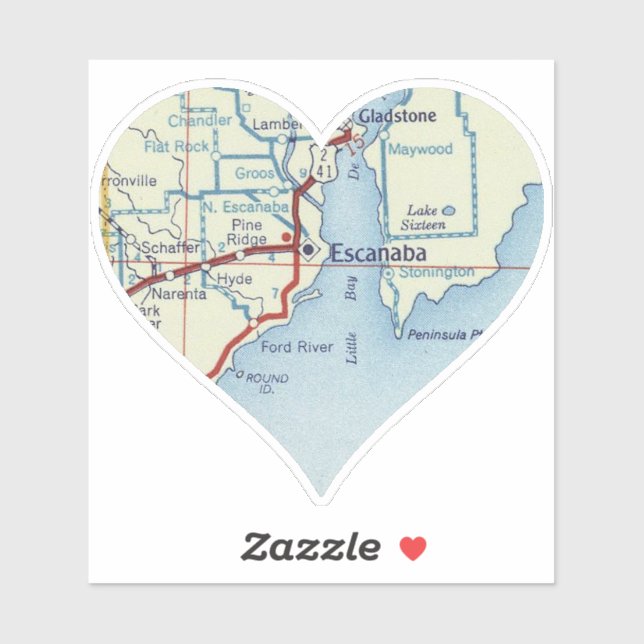 Sticker Vintage Escanaba MI (Feuille)