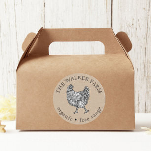 Sticker vintage Farm Fresh Eggs Classic Round