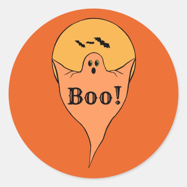 Sticker vintage Halloween Ghost Inspiré (Devant)