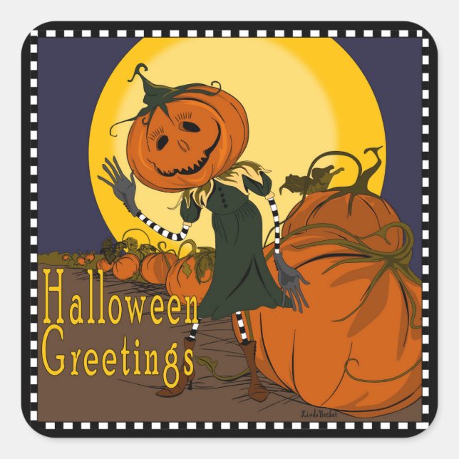 Sticker vintage Halloween Jackolantern (Devant)