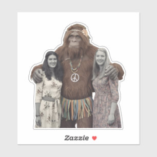 Sticker Vintage Hippie Ladies et Sasquatch