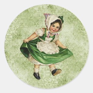 Sticker vintage St Patrick's Day Classic Round