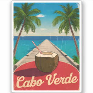 Sticker Vintage voyage Cap-Vert Îles Retro Graphisme