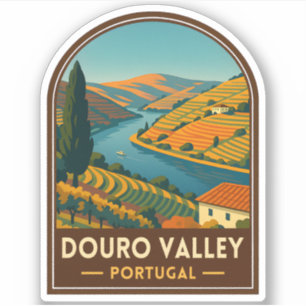 Sticker Vintage voyage Douro Valley Portugal Retro Pittore