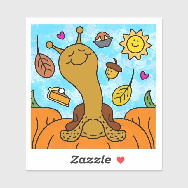 Sticker Vinyl Bon thanksgiving d'escargot mou (Feuille)