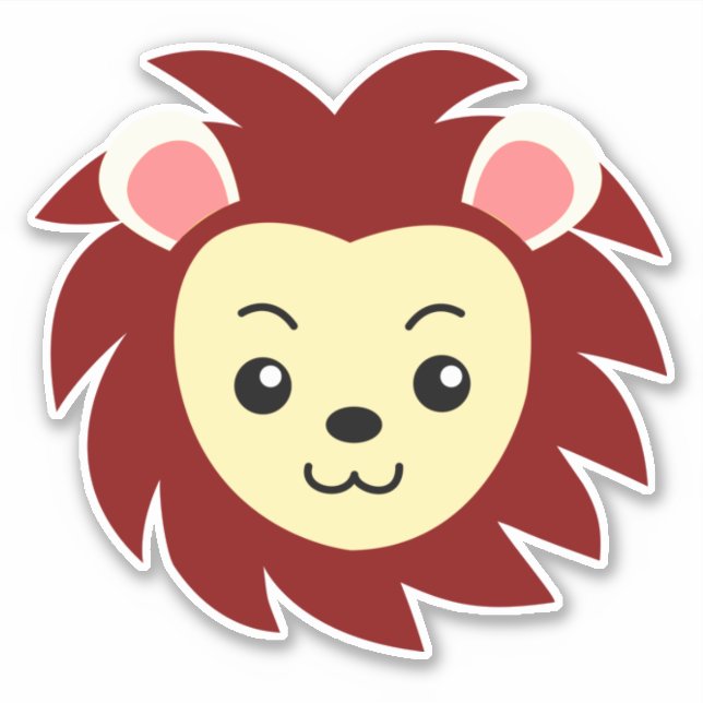 Sticker Vinyl Coupé Personnalisé Face Lion (Devant)