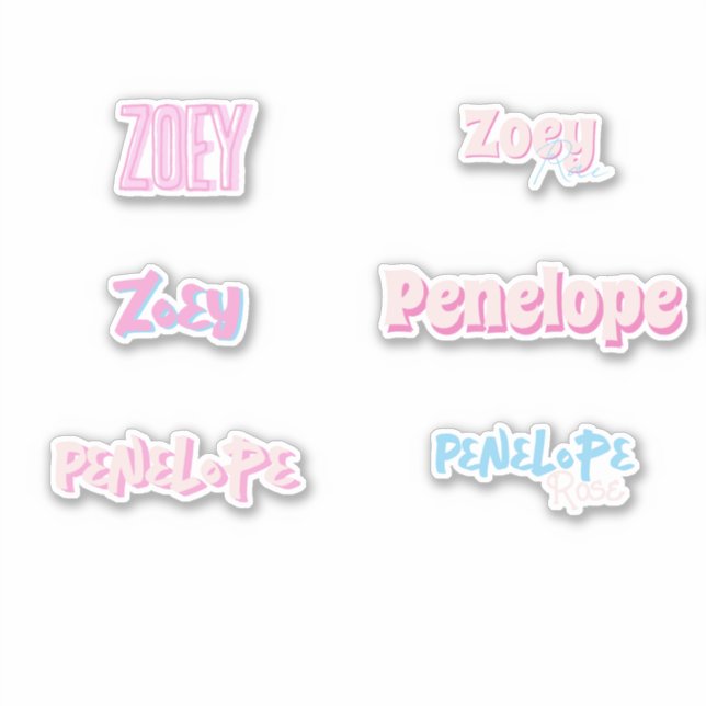 Sticker Vinyl de nom personnalisé rose modifiable (Devant)