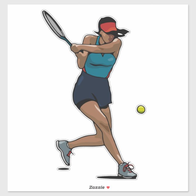Sticker Vinyl Lecteur Femme Tennis (Feuille)