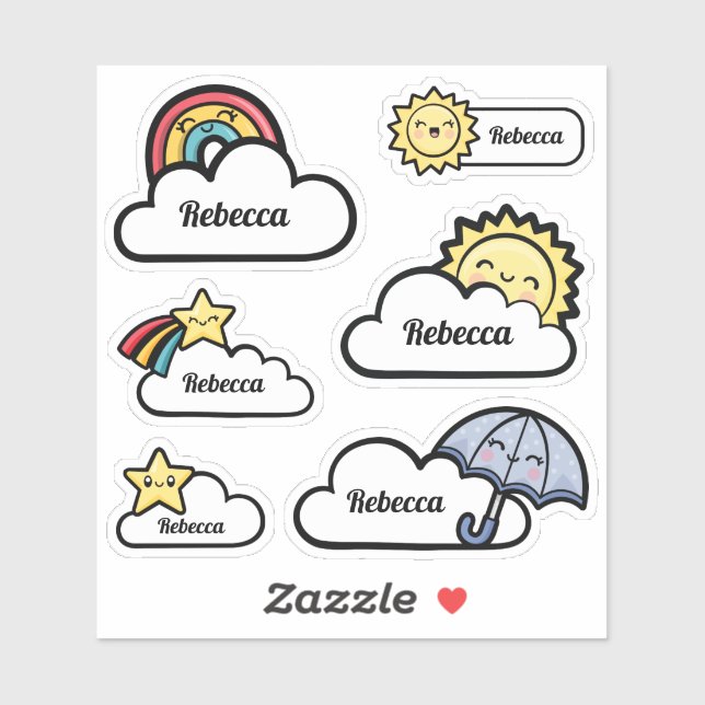 Sticker Vinyl Météo mignonne (Feuille)