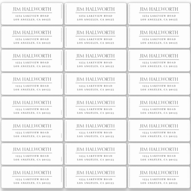 Sticker Vinyl Modern Black & White Adresse de retour (Devant)