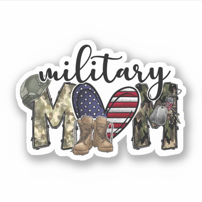Sticker Vinyl pour maman militaire (Devant)