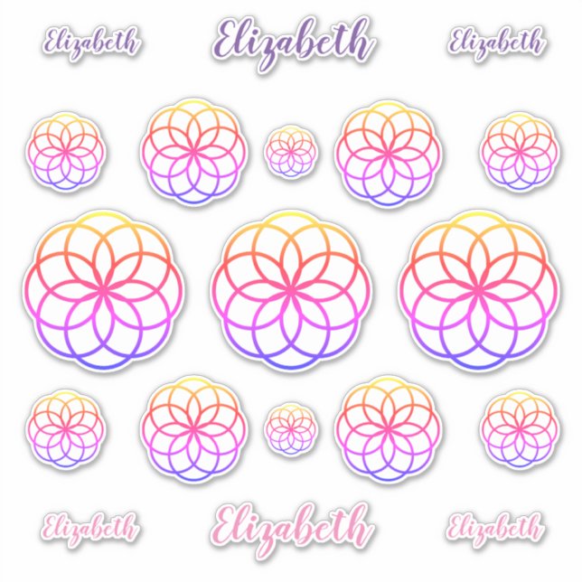 Sticker Vinyle Abstrait Rainbow personnalisé (Devant)